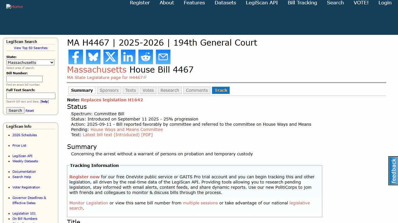 MA H4467 2025-2026 194th General Court LegiScan